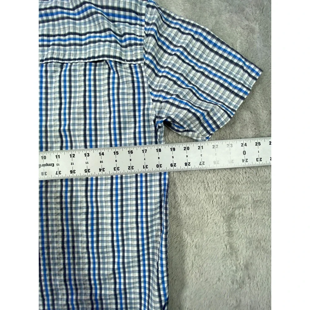 The North Face‎ Shirt Mens Small Blue Plaid Mesh Lined Fishing Outdoor Button Up